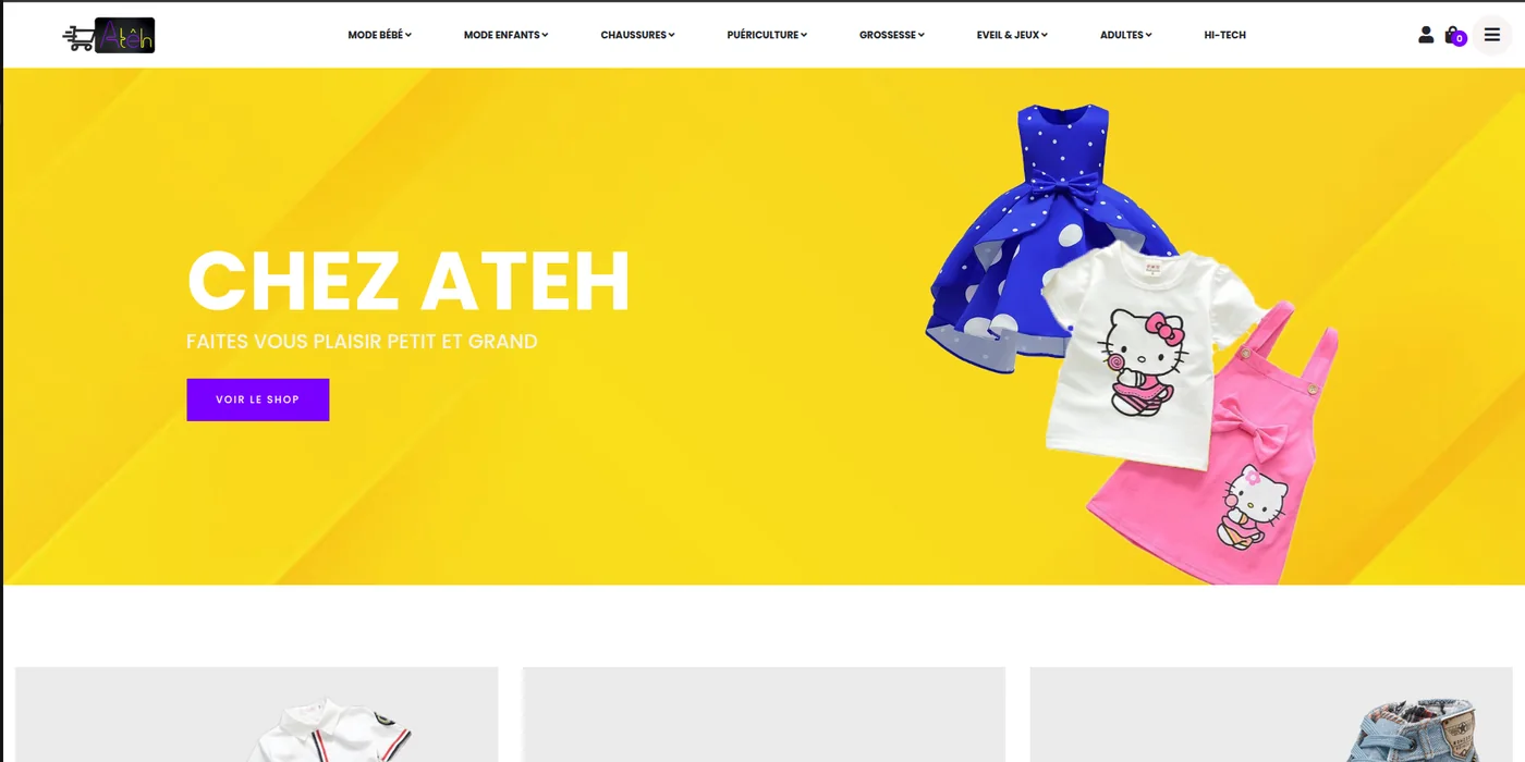 Atêh CI - page d'accueil de la boutique